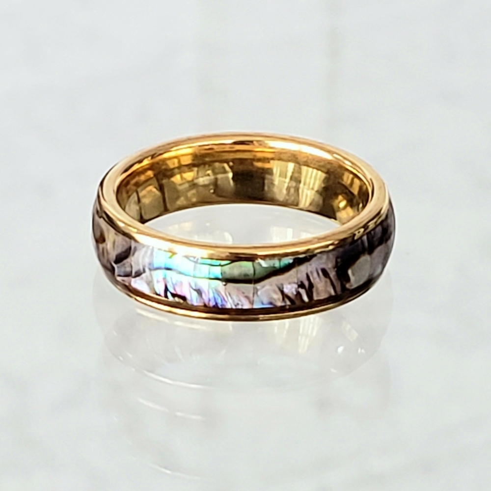 Natural abalone shell ring - Picture 4 of 5